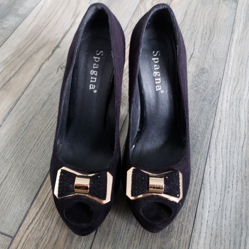 Peep toe stiletto heels